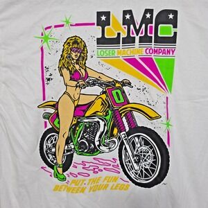 Loser Machine Company Put The Fun Between Your Legs White T-shirt Small NWT